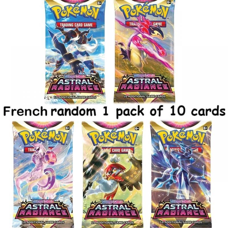 1 Pack French Version Pokemon Cards Game Collection Battle Carte Trading Cards English V MAX TRAINER Kids Toy Experience Package