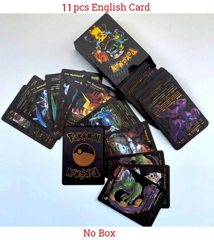 New 11pcs Pokemon Cards Metal Gold Vmax GX Energy Card Charizard Pikachu Rare Collection Battle Trainer Card Child Toys Gifts