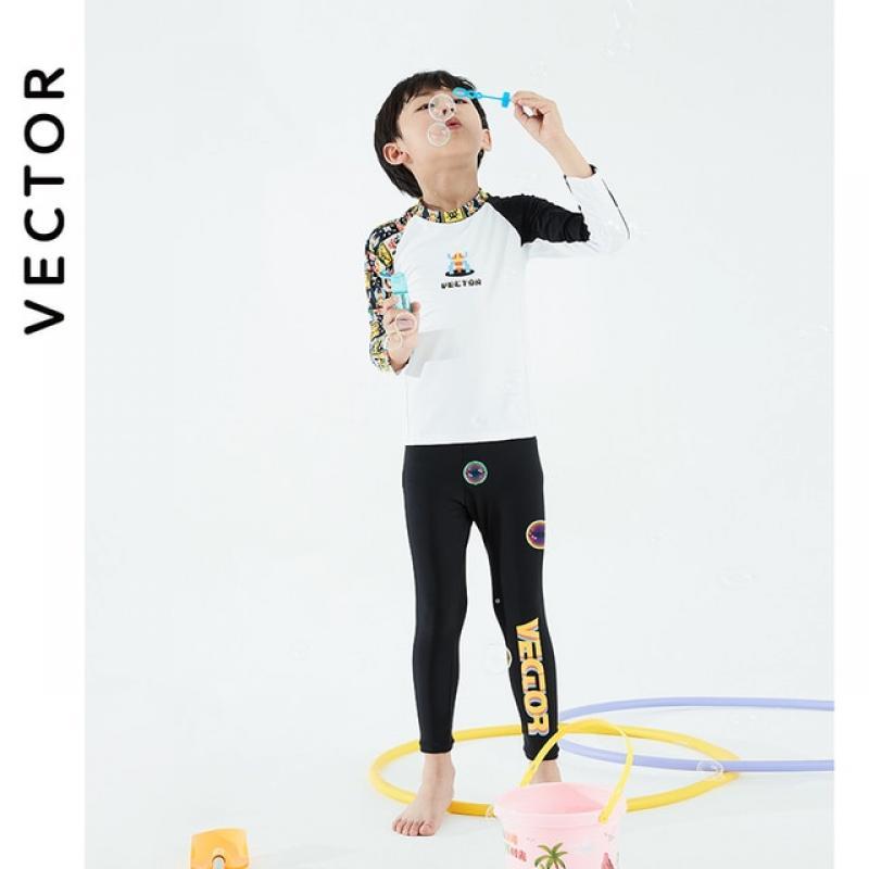 VECTOR Brand Children's Swimsuit Sunscreen Swimsuit Bikini Breathable Split Suit Summer Beach Long-sleeved Swimsuit Can Be Split