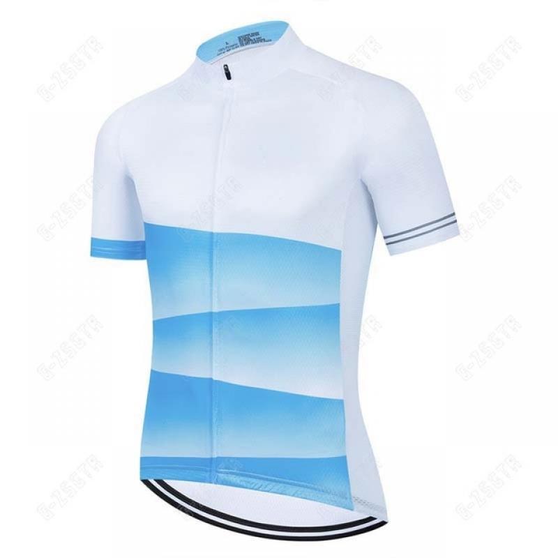 Men Cycling Jersey White Cycling Clothing Quick Dry Bicycle Short Sleeves MTB Mallot Ciclismo Enduro Shirts Bike Clothes Uniform