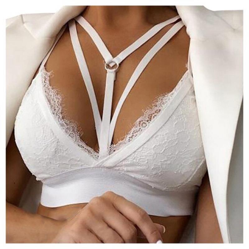 Women Lace Underwear Boho Camisole Vest Crop Wireless Bra Lingerie Sexy V-Neck Plus Size Tanks Harajuku Tube Top S-XXL 2022