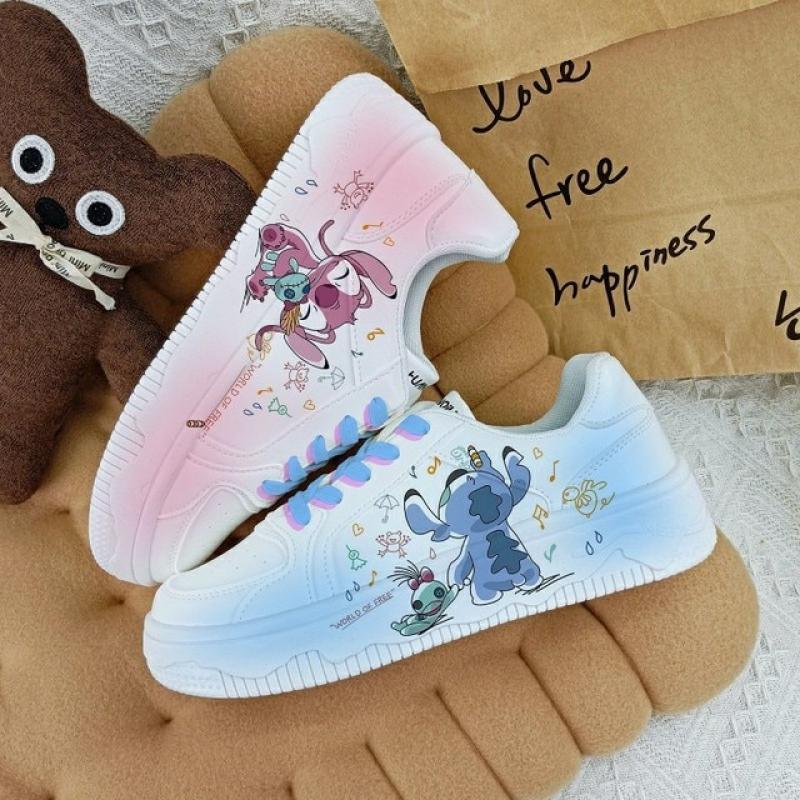 Disney Stitch board shoes for men women 2023 summer breathable casual waterproof lightweight flat bottom small white