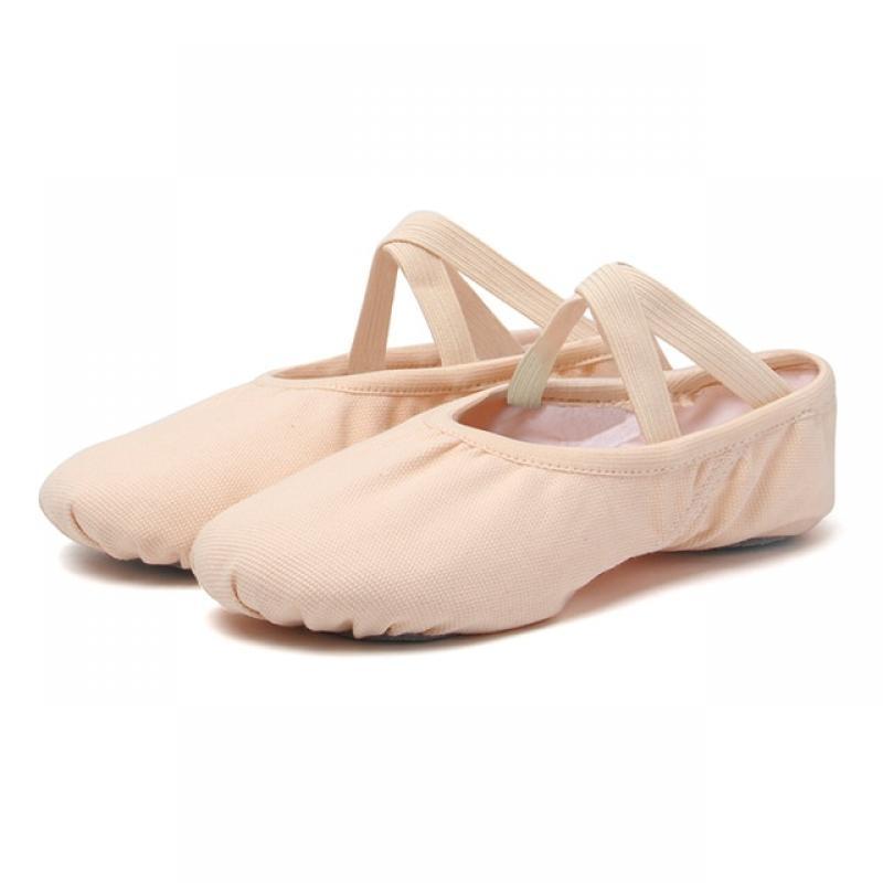 RUYBOZRY Girls Ballet Shoes Canvas Flat Ballet Dancing Slippers Dance Shoes Women Split Sole Children Training Shoes For Ballet