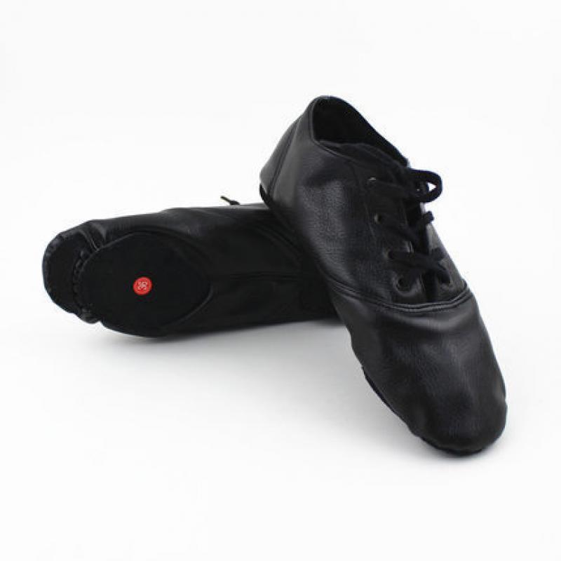 18-25cm PU Leather Low Top Mens Woman Split Sole Soft Sneaker Gym Women Dance Black Jazz Shoes