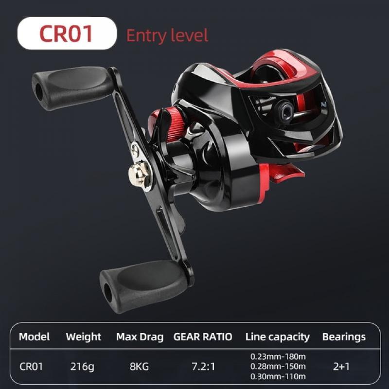 New Baitcasting Reel High Speed 6.3:1 Gear Ratio 12+1BB Fresh Saltwater Magnetic Brake System Ultralight Fishing CR04 Series