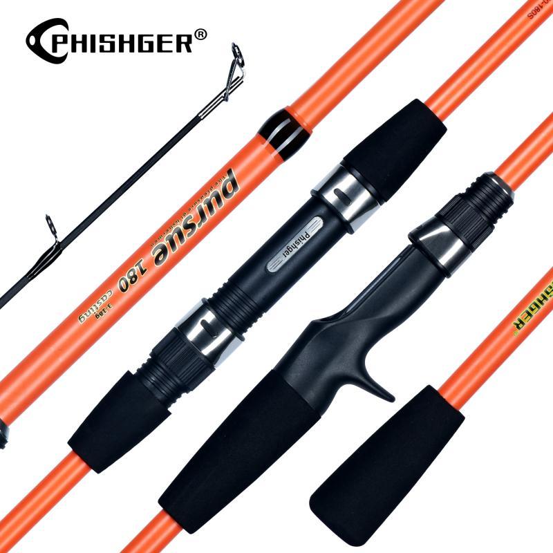 PHISHGER Spinning Casting Mini Rock Fishing Rods 2.1/1.8m Carbon Travel Baitcasting Weight 3-18g Fast Ultralight Lure WINTERPole