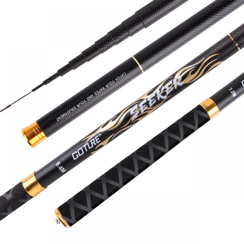 Goture Seeker Telescopic Fishing Rod Carbon Fiber 24T 1.8M-7.2M Carp Fishing Rods Feeder Hand Pole Pesca Olta Fishing Tackles