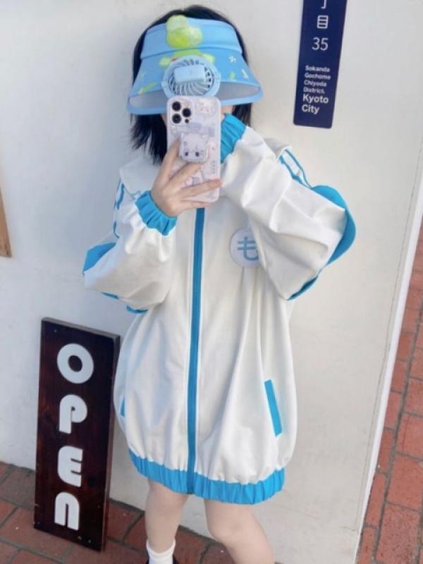 New Japanese Kawaii Jackets Y2K Women Cute Oversized Sweatshirt Preppy Outwear Harajuku Grunge Fairy Chaquetas Mujer Clothes
