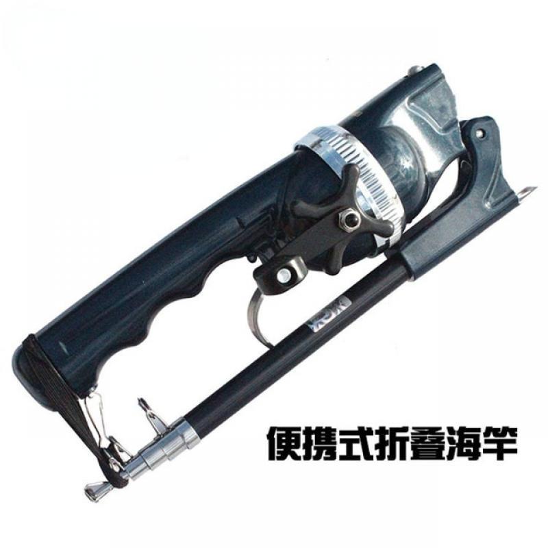 Foldable Fishing Rod with Built-in Hidden Wheel with Fishing Line Portable Pocket Throwing Rod Road Sub Rod