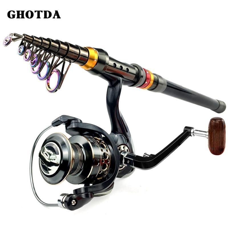 Telescopic Fishing Sea Rod Spinning Reel Saltwater Freshwater Professional Fishing Rod Kit Spinning Rod and Reel Combo