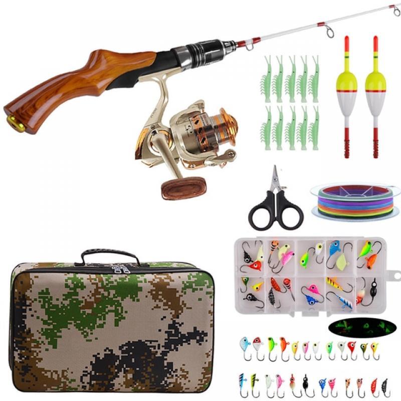ice fishing rod combo Gear With Fishing bags PE line Ice Jig bait Folat bobbers ice fishing accessories for Bass Trout Fishing