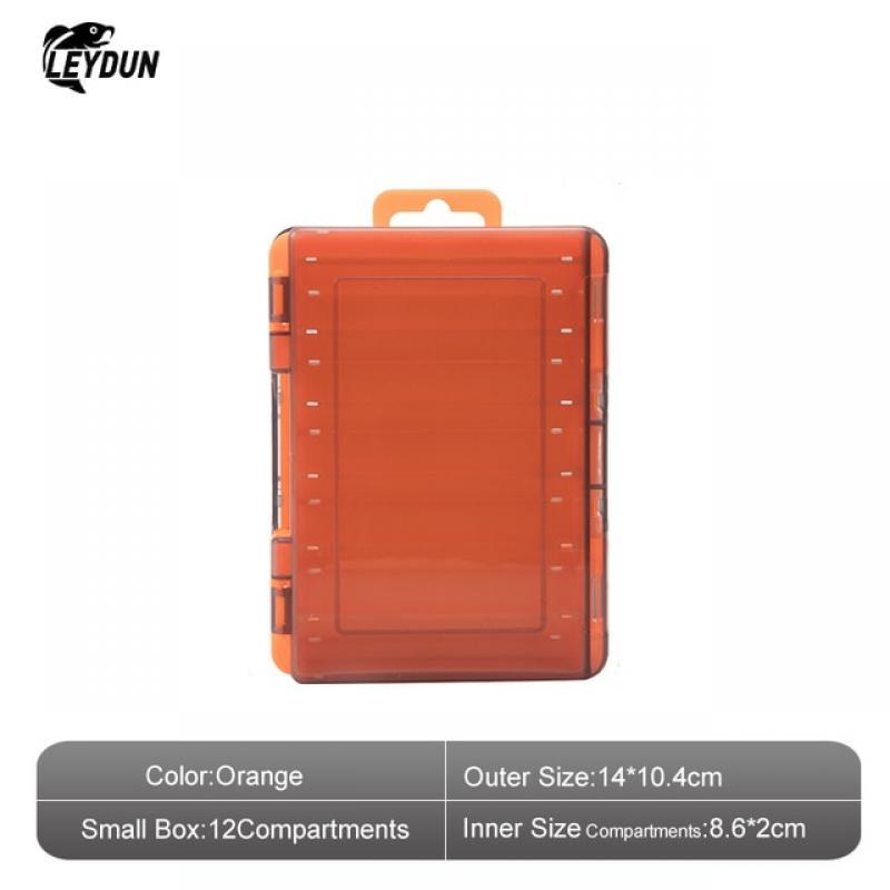 LEYDUN Hot 12 14 Compartments Fishing Tackle Boxes Bait Lure Hook Accessories Box Storage Double Sided High Strength Fishing Box