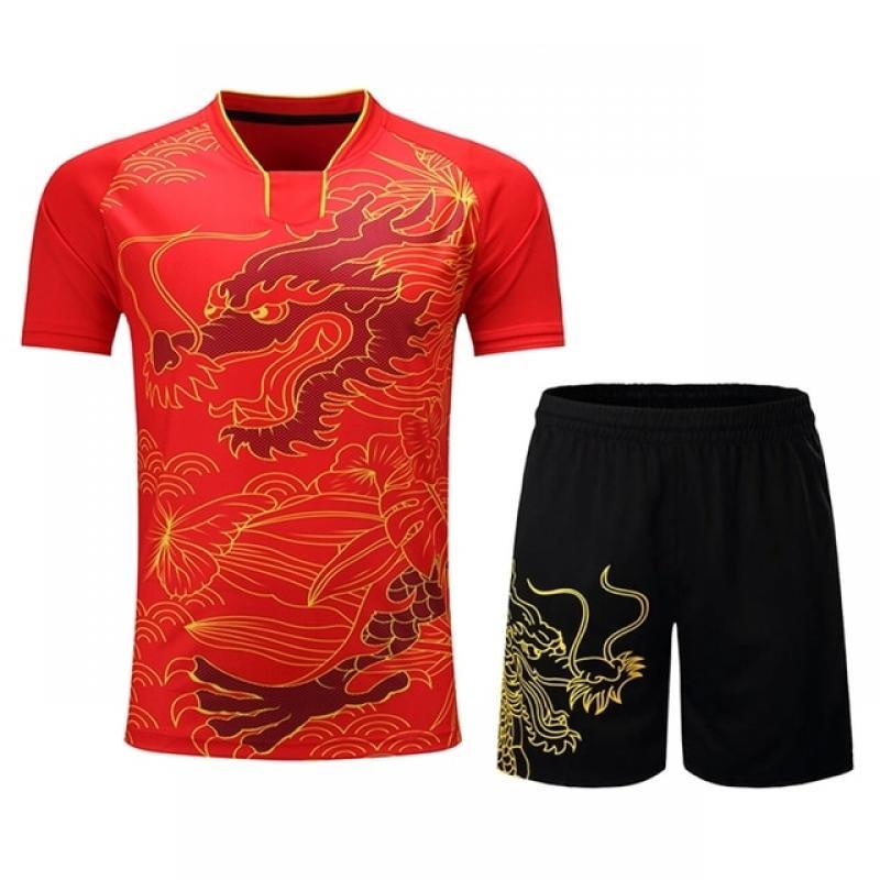 NEW Sports CHINA Dragon Table Tennis Jerseys Shorts Men Women Child Kids Ping Pong Jersey Table Tennis Shirt Sets Sport Shirts