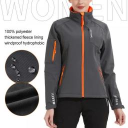 KUTOOK Waterproof Womens Softshell Jacket Winter Thermal Hiking Jacket Lightweight Windproof Sport Climbing Cycling Sportswear