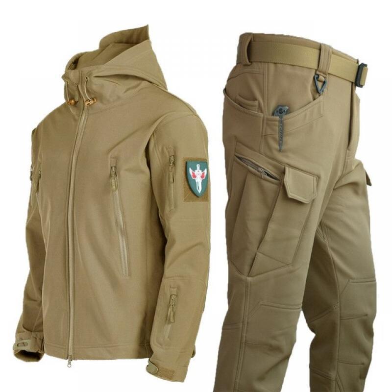 Winter Autumn Fleece Men Jacket Military Tactical Waterproof Suit Outdoor Fishing Hiking Camping Tracksuits Coat Thermal