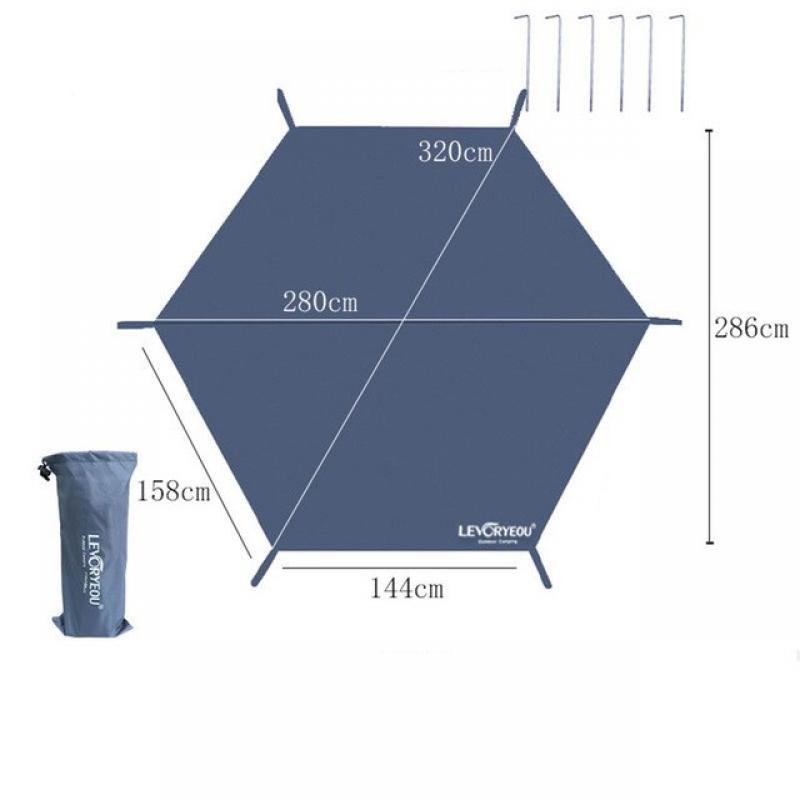 Waterproof Camping Tent Tarp With Storage Pouch And Peg 210D Oxford Cloth Camping Tarp Ground Cloth Picnic Mat Beach Pad