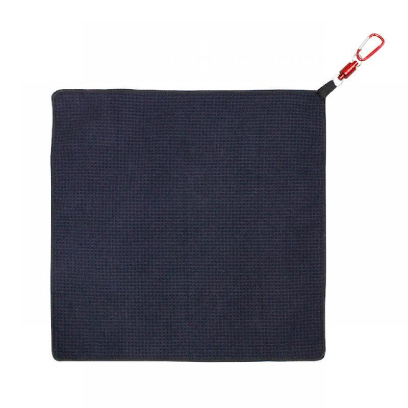 Golf Cleaning Towel Black 15.7x15.7 Inch With Magnet Hook Microfiber Supplies Golf Special Use Wet and Dry Dual Cleaning Towel