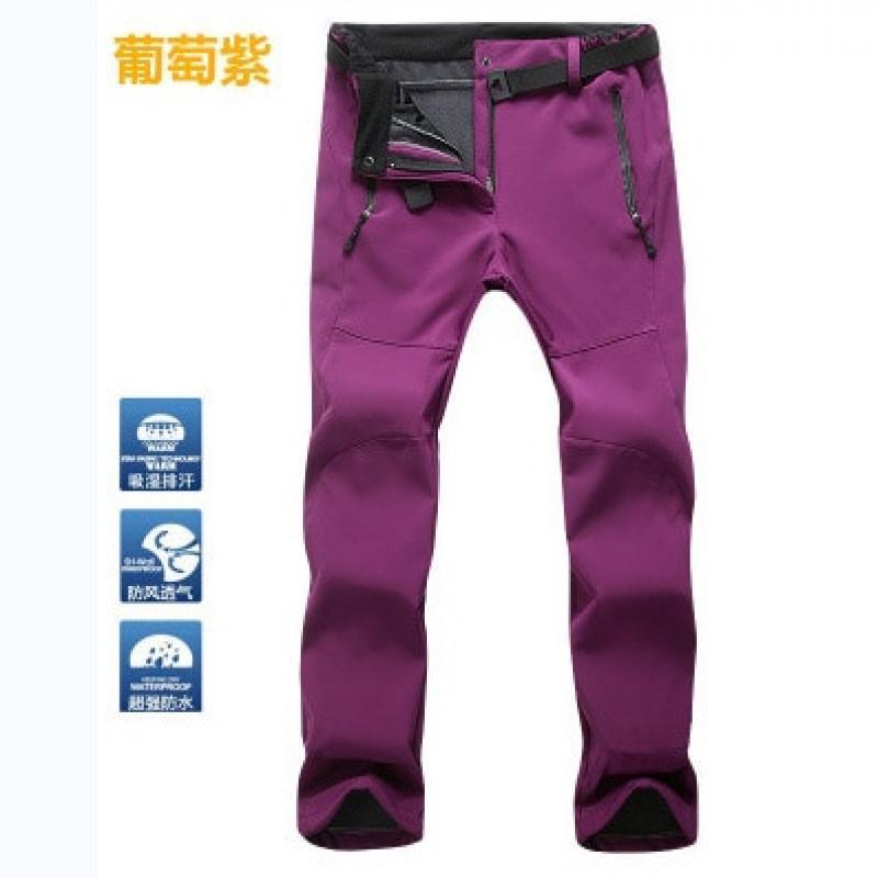 TRVLWEGO Camping Hiking Pants Winter Woman Men Outdoor Warm Soft Shell Waterproof Fleece Windproof Trekking Skiing Trousers