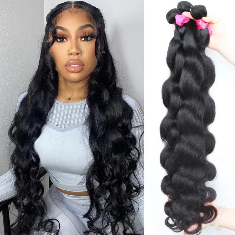 CEXXY Body Wave 30 32 40Inch Virgin Brazilian Hair Weave Human Hair Bundles Natural Color 100% Human Hair Extension Tissage