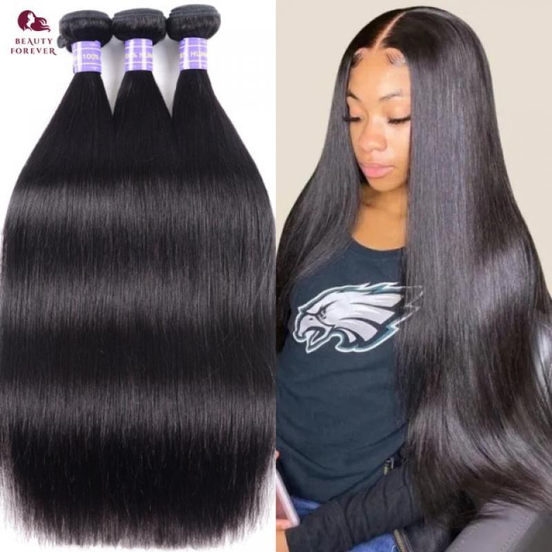 Beautyforever Human Hair Bundles High Ratio Brazilian Body Wave 3 Bundles Double Weft 100% Virgin Human Hair Weave Natual Black