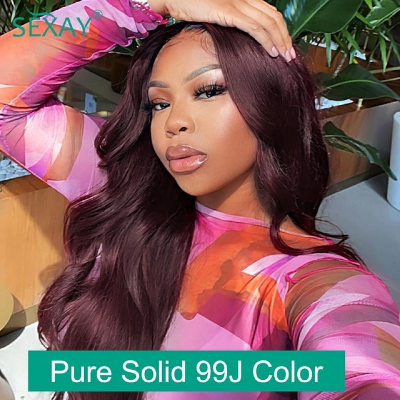 Sexay Ombre Burgundy Bundles 1 3 4 Pcs/Lot 1B 99J Dark Wine Red Brazilian Human Hair Weave Bundles For Women 28 Inch Long Hair