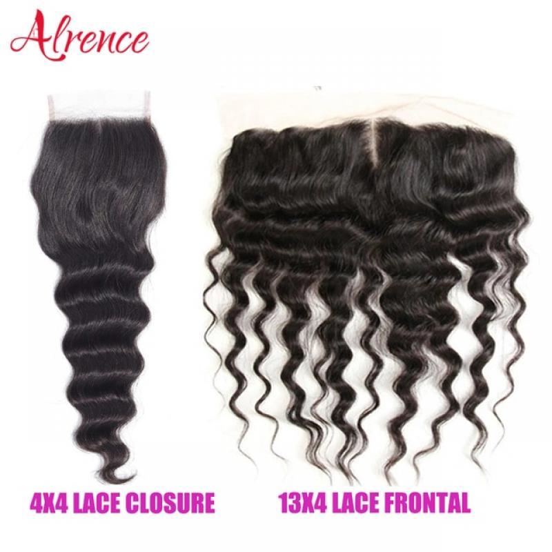 Lace Frontal Only 13x4 Water Wave Closure Human Hair Brazilian Lace Frontal Closure Deep HD Transparent Lace Front Closure Only