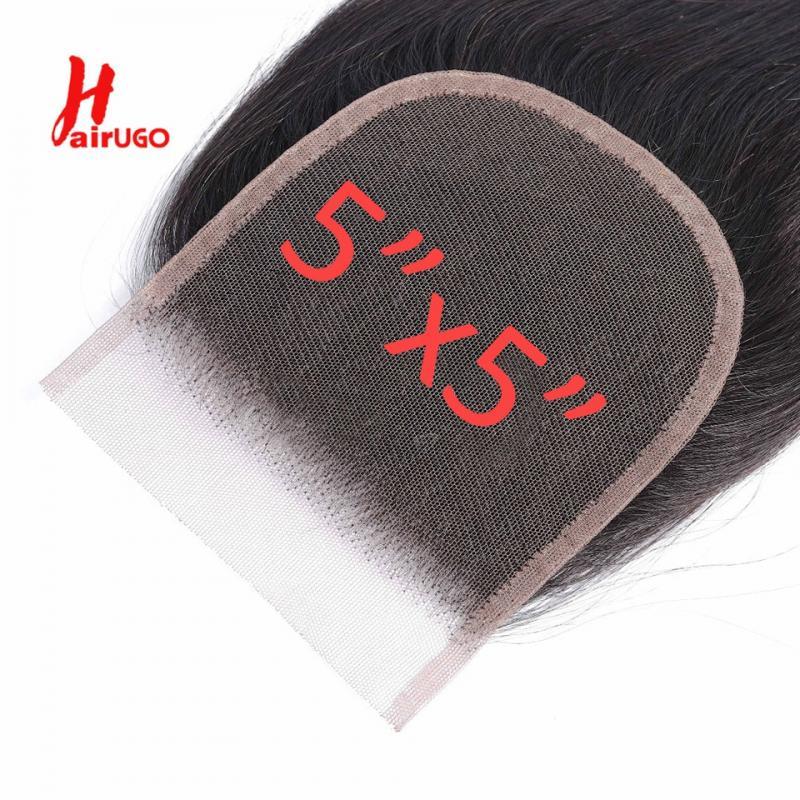 Brazilian Straight 5x5 Lace Closure 100% Human Hair 10''-20'' HD Lace Closure Remy Hair Transparent Lace Hair Closure HairUGo