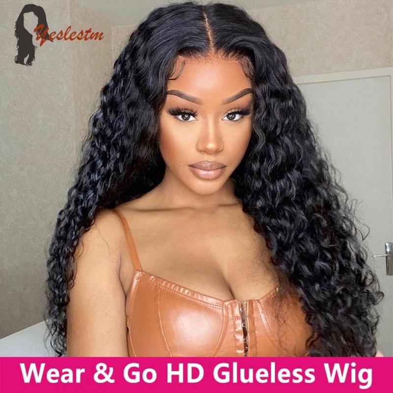 13x4 Lace Front Wig Water Wave Lace Closure Wig Wear And Go Glueless Wig Human Hair Ready to Wear Curly HumanHair Wigs For Women