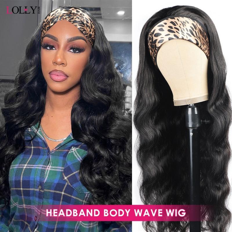 Lolly Glueless Wig Headband Body Wave Wig Human Hair  For Women Remy 250 Density Body Wave Fast Delivery