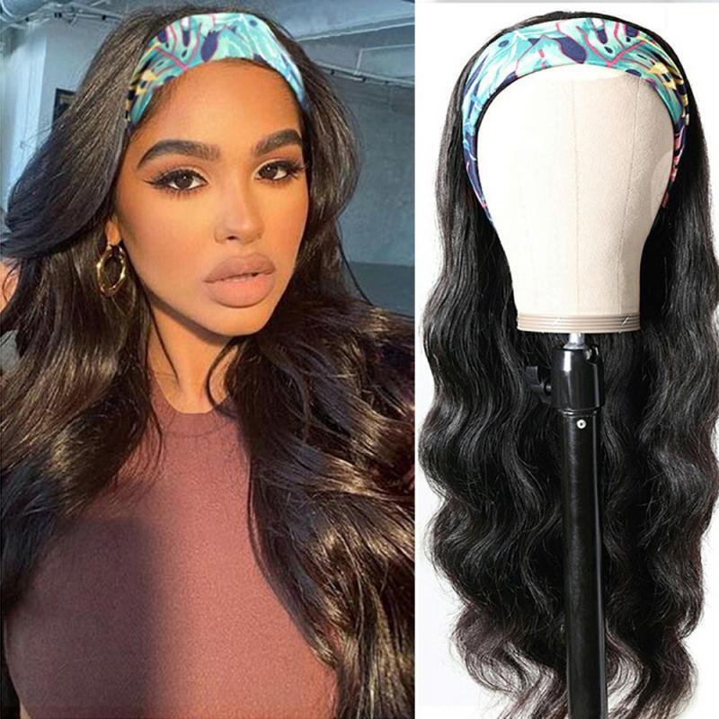 Affordable Headband Wig Human Hair Scarf Wig For Women Body Wave Full Machine Wigs Brazilian Remy Glueless Wig Beginner Friendly
