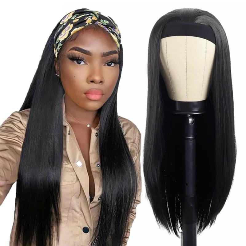 Ready To Wear Straight Headband Wig Glueless Human Hair Wigs For Women Affordable Brazilian Remy Headband Wig Beginner Friendly