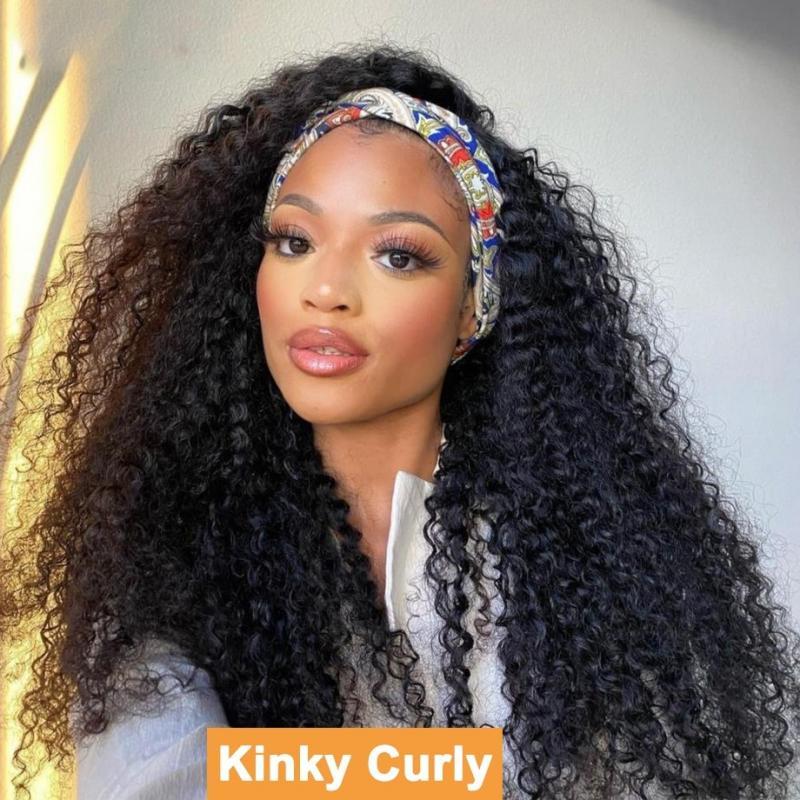 Headband Wig Human Hair Kinky Curly Richgirl Glueless Full Machine Made Brazilian Remy Human Hair Wigs For Black Women Designer
