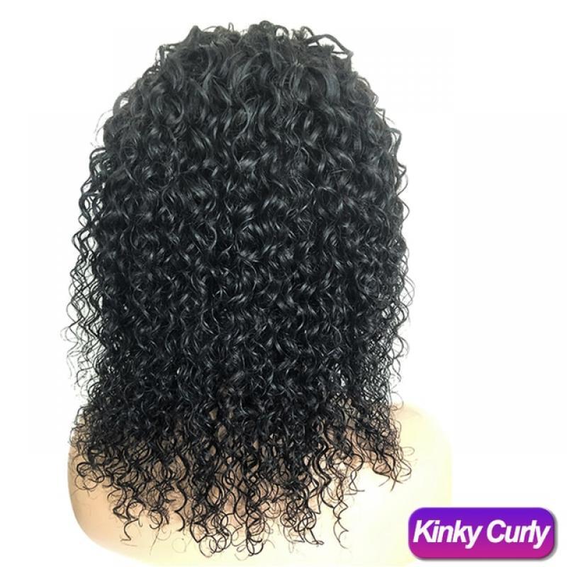 Wear And Go Glueless Human Hair Wig Kinky Curly Headband Wig Human Hair Full Machine Deep Curl Wig Short Curly Cheap Scarf Wig
