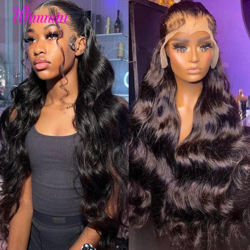 360 Full Lace Frontal Wig Brazilian Body Wave Pre Plucked 360 HD Transparent Lace Front Wigs Human Hair 250% Density Wimmin
