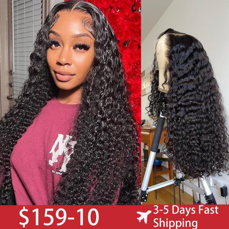 360 Full Lace Wig Human Hair Pre Plucked Water Wave Curly Brazilian On Sale Deep Wave 13x4 Lace Frontal Human Hair Wig