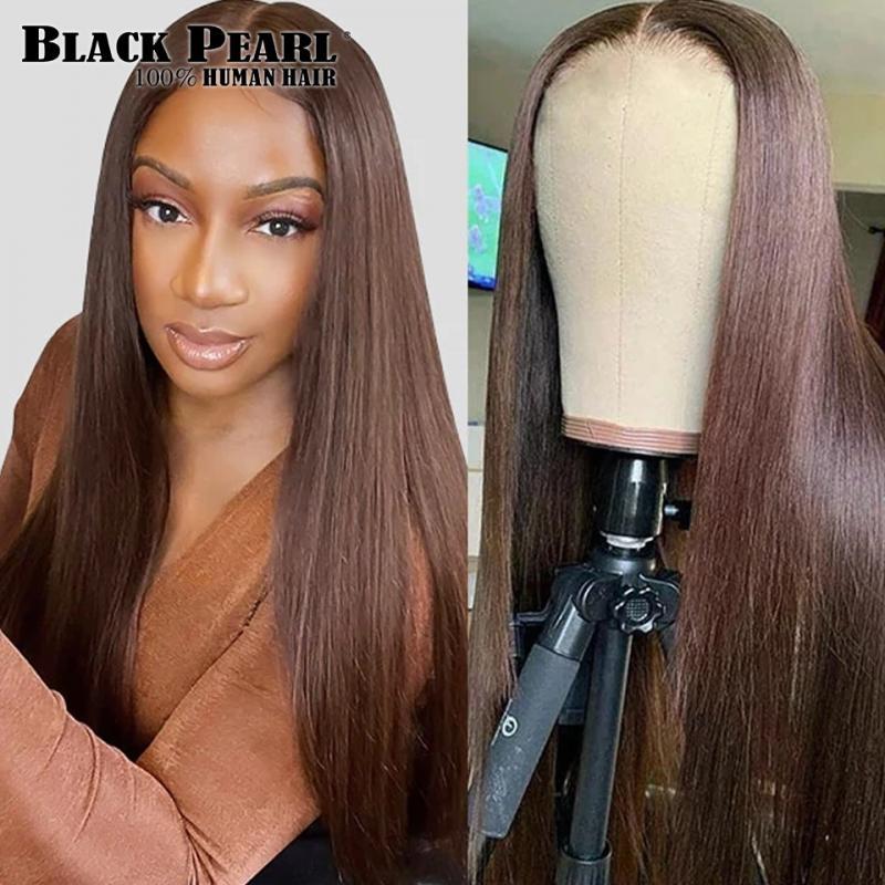 Brazilian Straight Human Hair Wigs 180% Density HD Lace Wig Colored Lace Front Human Hair Wigs Brown Lace Fonral Wigs For Women