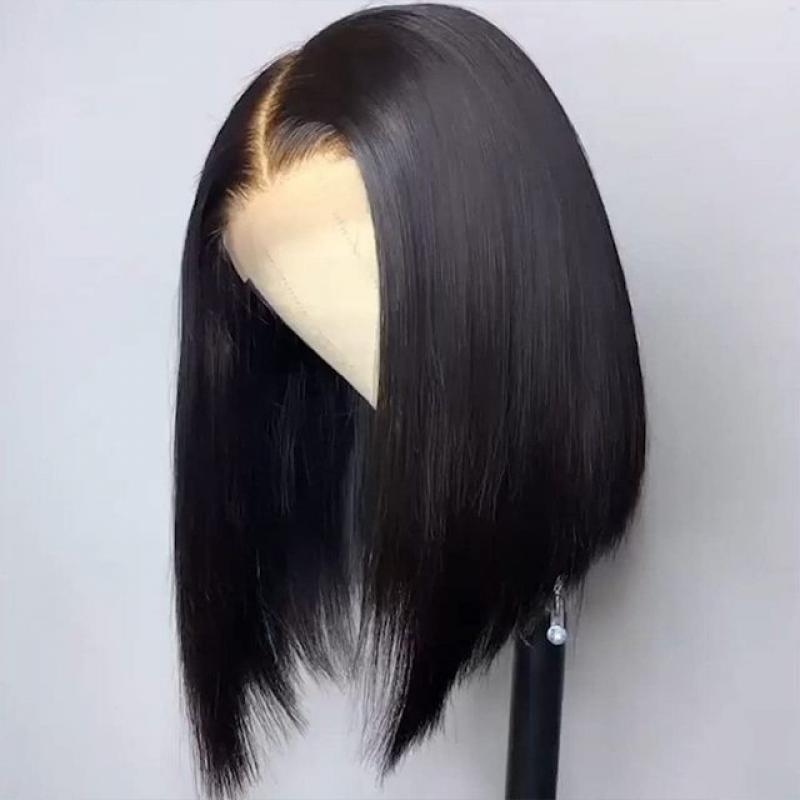 Sun-Ray T Part Lace Front Wig 13*4 Lace Front Human Hair Wigs For Women 13*5*1 Closure Wigs 180 Density Short Straight Bob Wigs