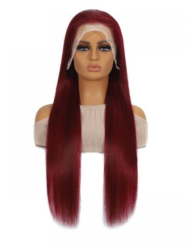 13X4 Lace Frontal Wig Human Hair Straight Human Hair Wig 99J Burgundy Transparent Lace Front Wigs for Women Human Hair