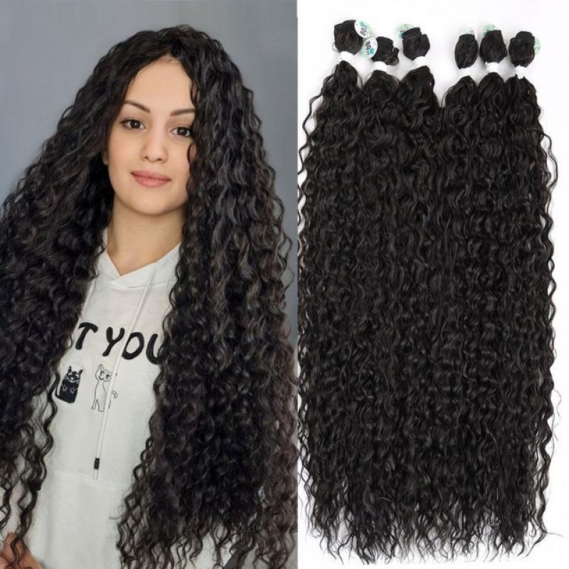 Synthetic Hair Bundles Extension Curly Hair Organic Hair Free Shipping High Quality Synthetic Hair Natural Hair For Extensions