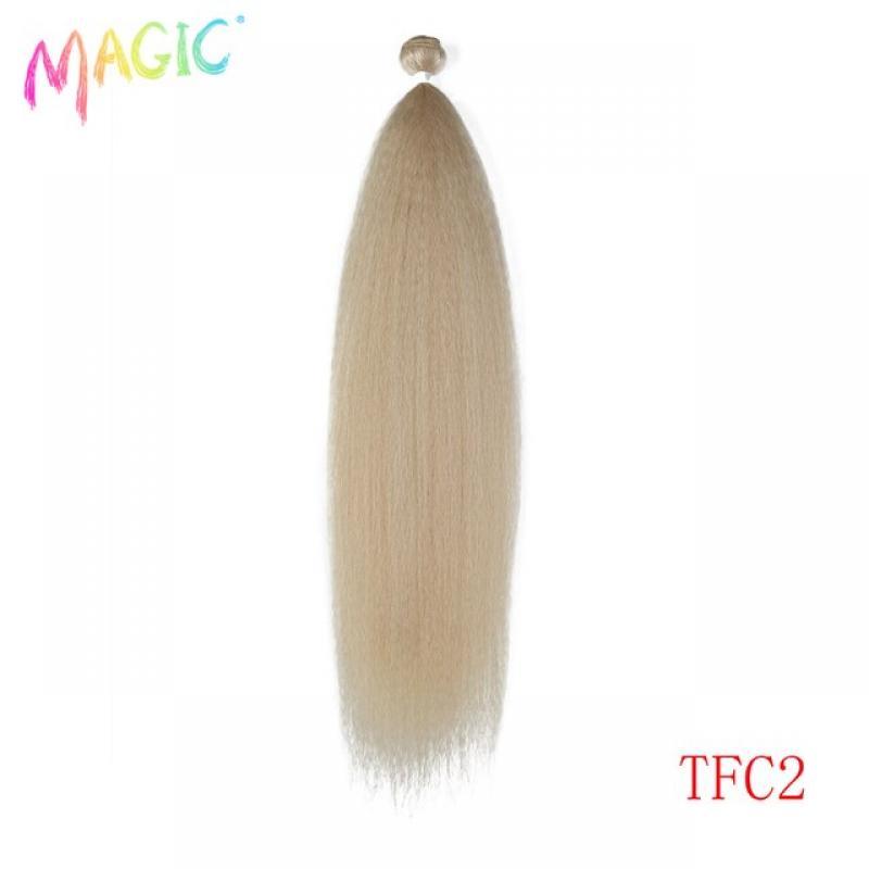 Magic 36 inch Kinky Straight Hair Synthetic Hair Extensions Yaki Straight Soft Hair Blonde Extensions Weave Bundles Cosplay
