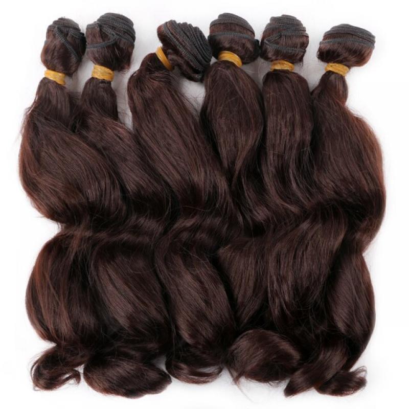 14Inch Loose Wave Bundles Brazilian Hair Weave Bundles Deal Natural Black Synthetic Hair Extensions Ombre Thick Ponytail Weaving