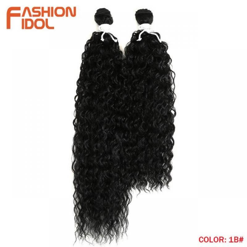 FASHION IDOL Kinky Curly Synthetic Hair Extensions Bundles Ombre Silver Grey Blonde 2Pcs/Lot Heat Resistant Weave Hair Bundles