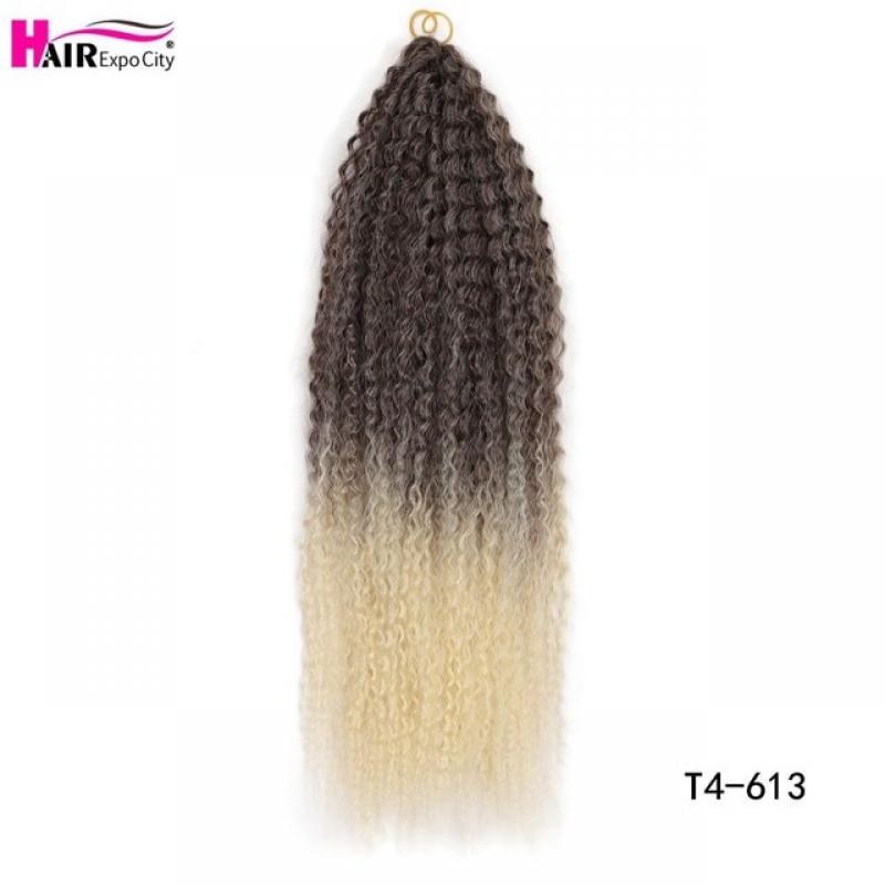 20-28 Inch Afro Kinky Curly Crochet Braids Hair Ombre Braiding Hair Extensions Marly Hair For Women Brown 613 Hair Expo City