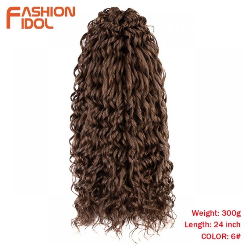 FASHION IDOL Deep Wave Twist Crochet Hair Synthetic Afro Curly Crochet Braids Ombre Orange Braiding Hair Extensions For Women