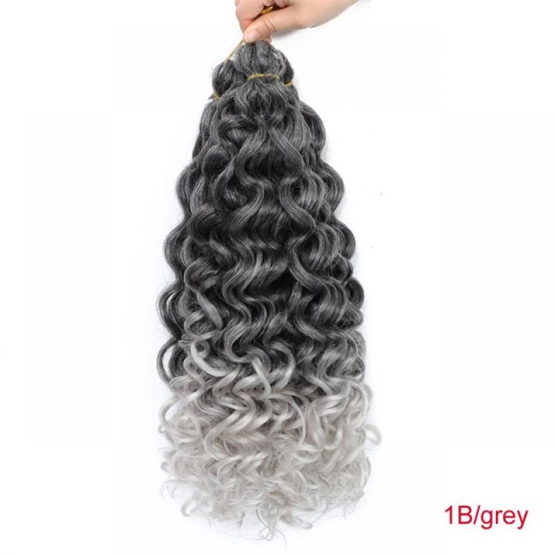 TOMO 18 24Inch Long Water Wavy Synthetic Crochet Hair Ombre Hawaii Afro Curls Braiding Hair Extensions For Women Ocean Wave Hair