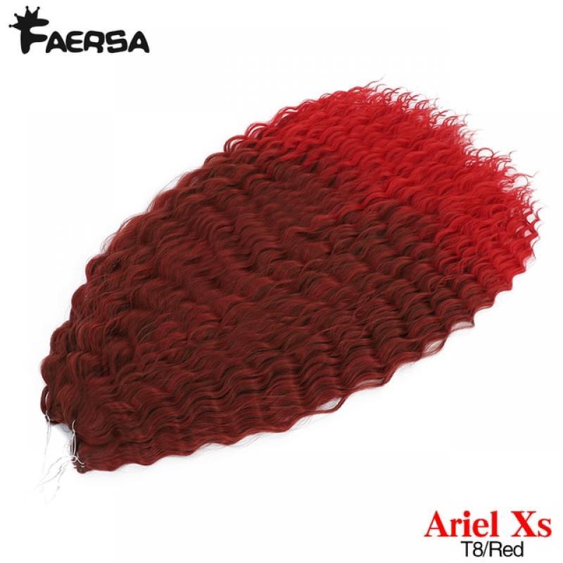 Ariel-Xs Afro Curl Twist Crochet Hair Synthetic Deep Wave Braiding Hair Extension Curly Ombre Blonde Pink Water Wave Braid Hair