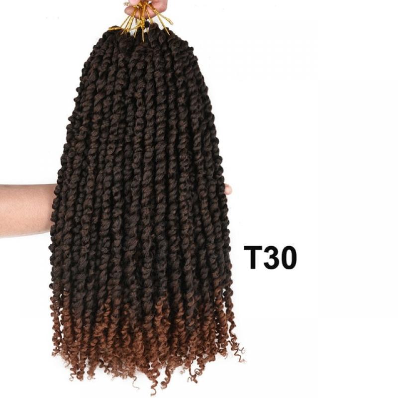 Pre Twisted Passion Twist Bomb Twist Crochet Hair Synthetic Spring Twist Pre Looped Braiding Hair Extension for Women 16Roots/pc