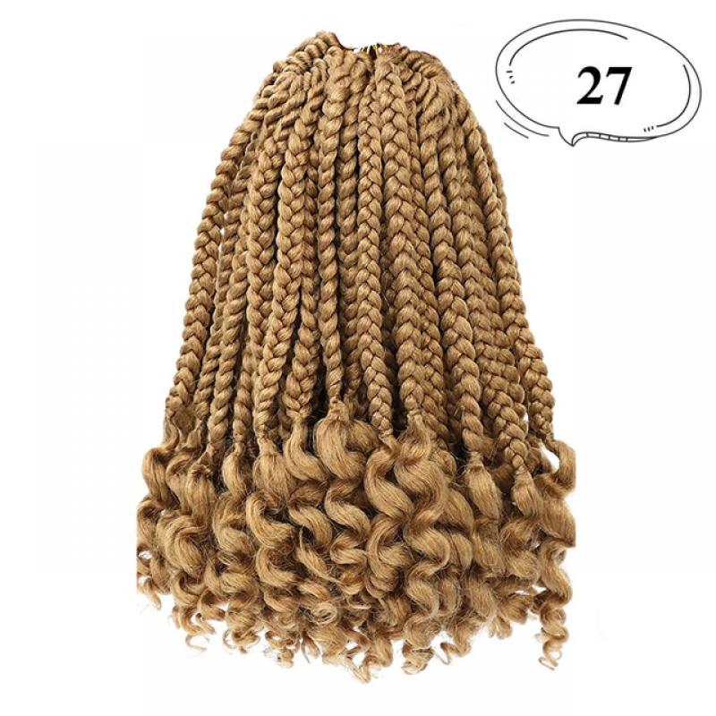 Dansama Goddess Crochet Hair Box Braid Curly Ends Ombre Blonde Hair Extensions For Black Women and Baby Kids