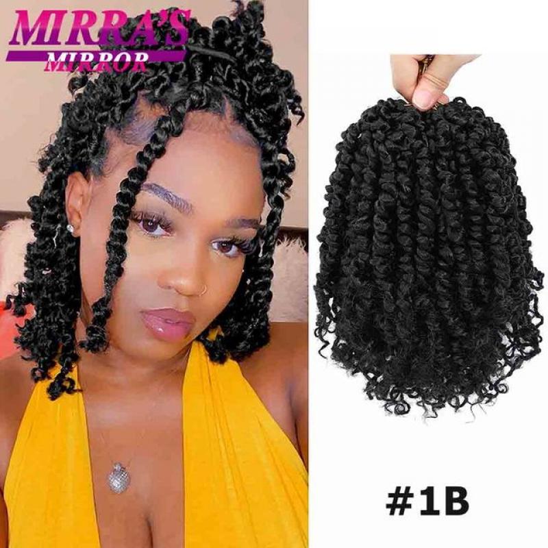 Passion Twist Crochet Hair 6/8/12/18 Inch Short Bob Pre-Twisted Spring Twist Crochet Braids for Women Synthetic Hair Extensions