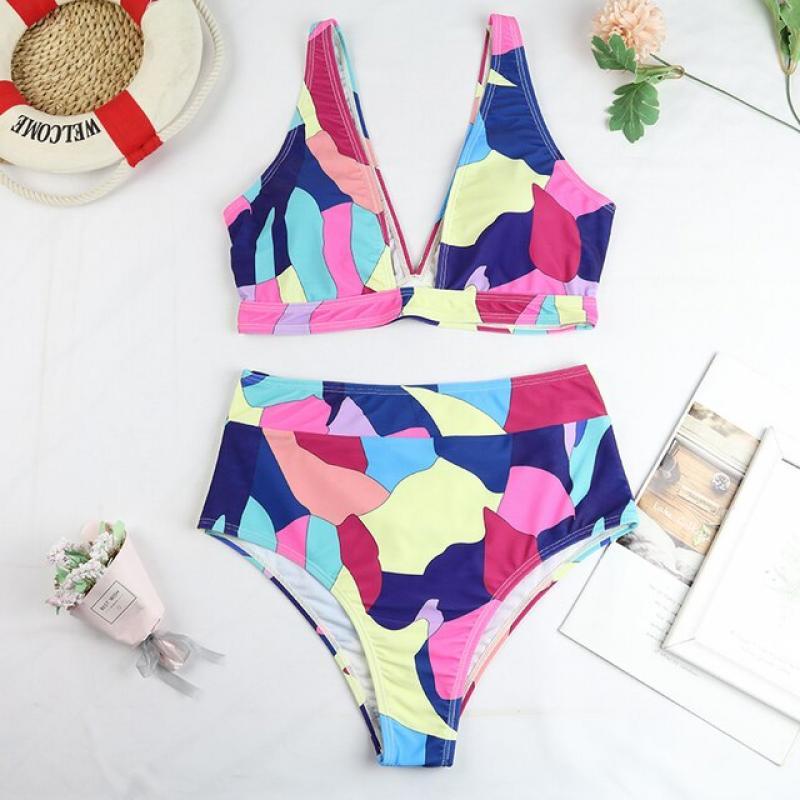 Bikini 2022 Sexy Patchwork High Waist Swimwear Swimsuit Women Bikinis Set Bathing Suit Beach Bikini Female Maillot De Bain Femme